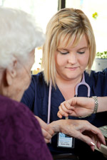 Nursing Student Checking Pulse