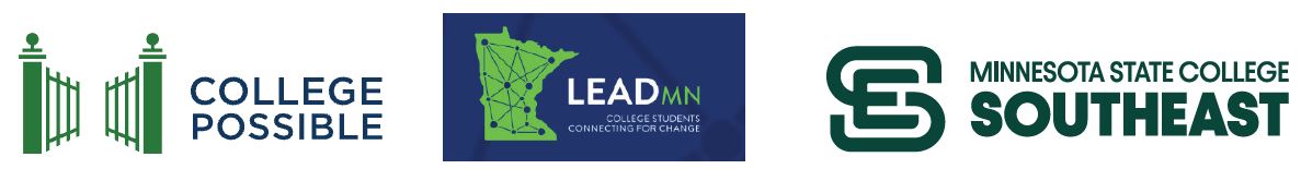 FAFSA Completion event sponsors - College Possible, LeadMN, Minnesota State College Southeast