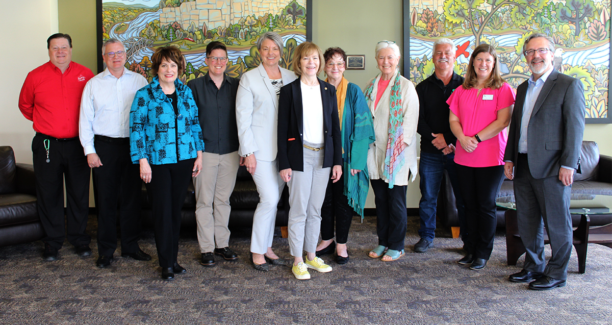 Sen. Tina Smith and members of Red Wing organizations