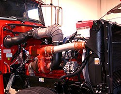 Red Diesel Truck Engine