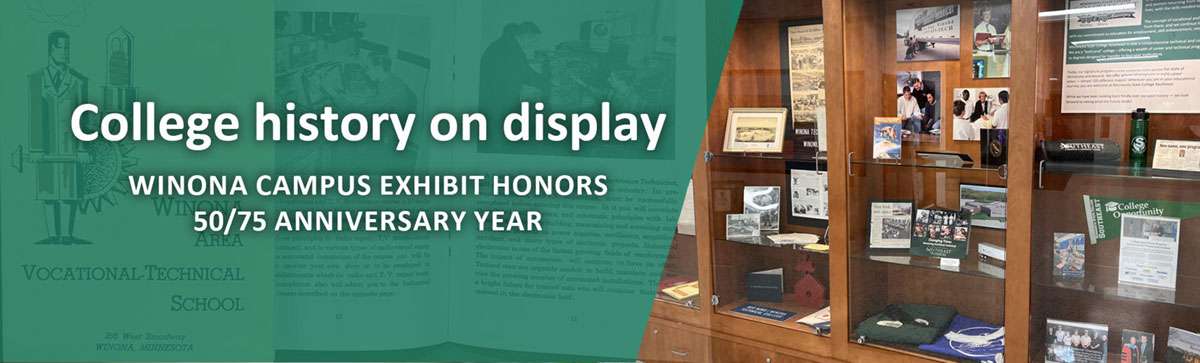 College History on Display - Winona Campus Exhibit Honors 50-75 Anniversary Year