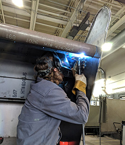 Student welding sleigh project