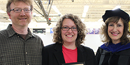 Brian Stewart, Brenda Stewart, and President Dr. Dorothy Duran