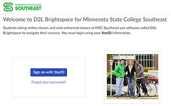 Image of D2L Brightspace page