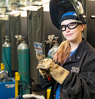 Female welder