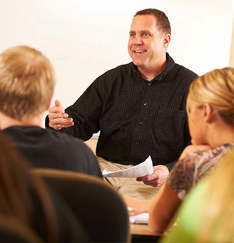 Criminal justice instructor in classroom