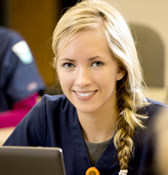 Close up of female medical student