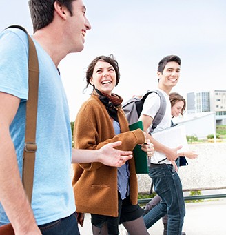 Students walking